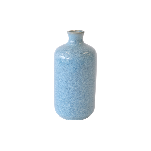 Small Turquoise Speckled Stoneware Bottle Vase