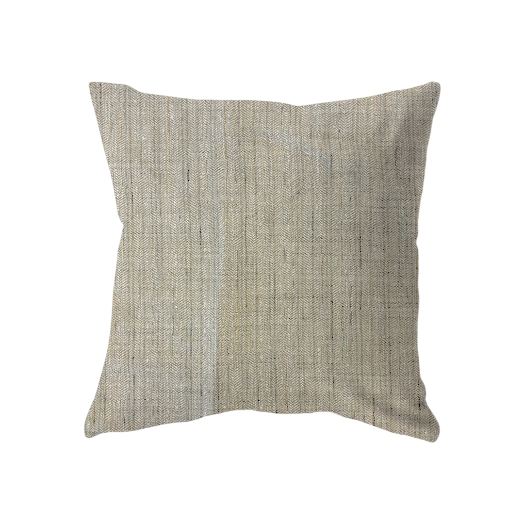 18x18 - Cream, Taupe & Orange Tight Herringbone