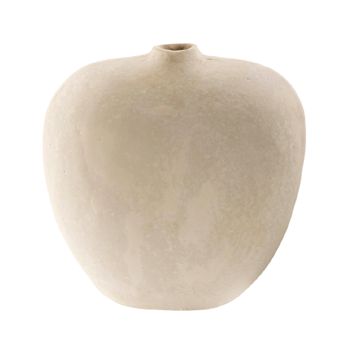 Large Cream Kaleido Paper Mache Vase
