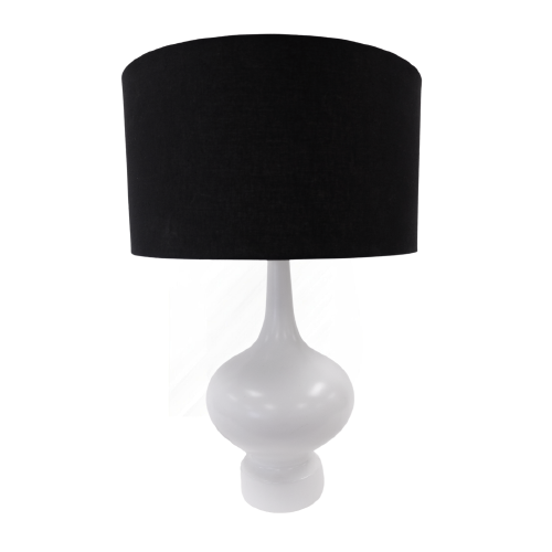 White Bulbous Tablke Lamp
