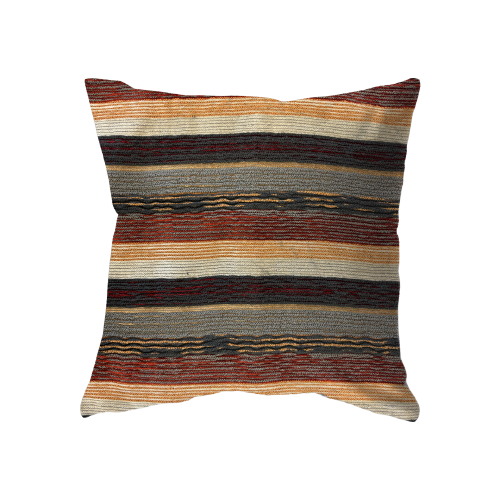 22x22 - Red & Orange & Neutral Woven Stripe