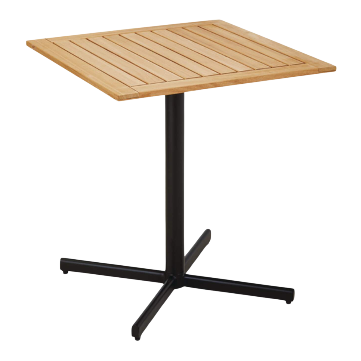 Bistro Patio Table Square with Black Metal Base