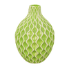 Wavy White Green Ribs Vase