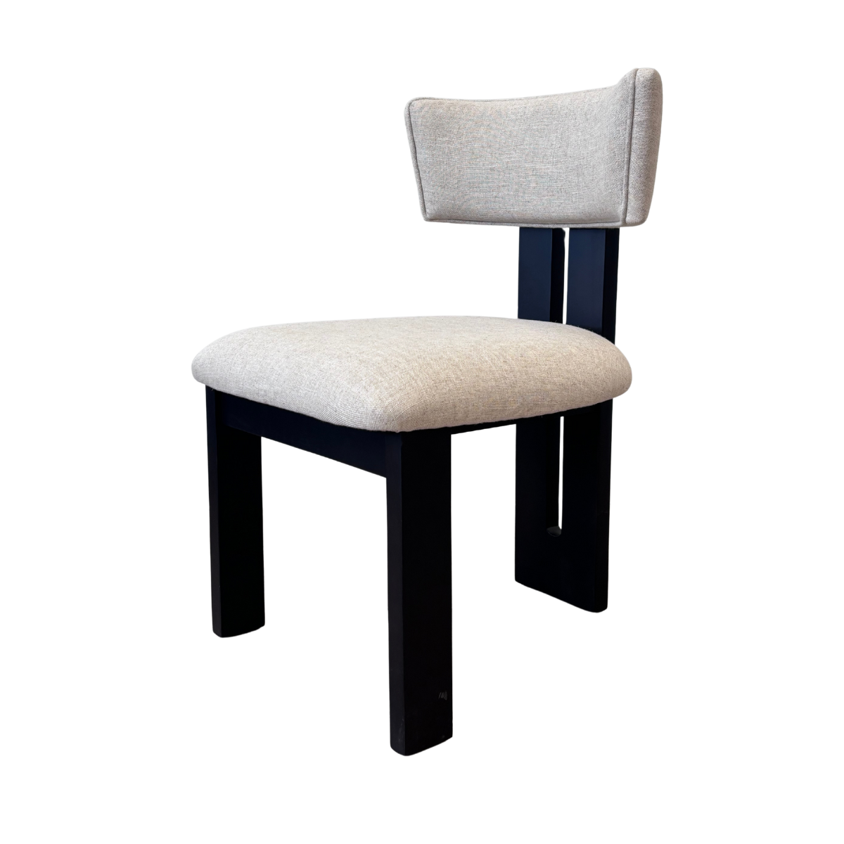 Upholstered Black & White Accent Chair