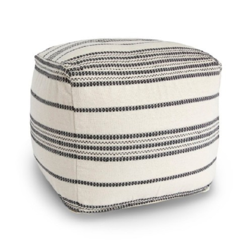 Barcelona Pouf With White Stripes