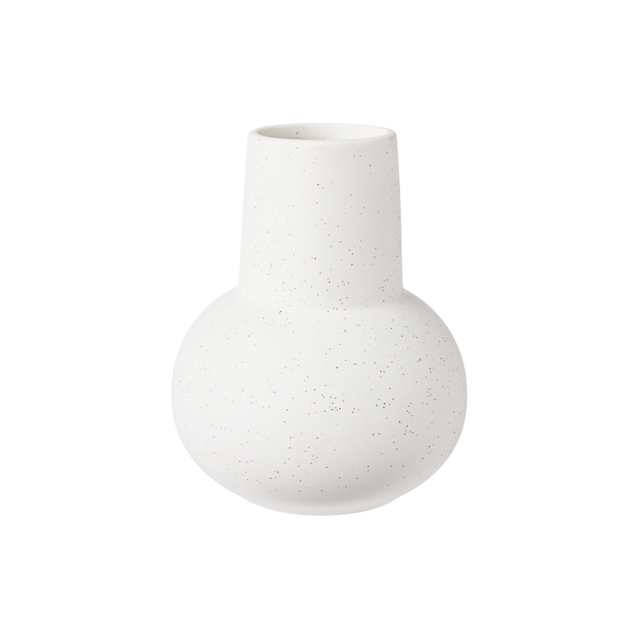 Minimalist White Speckled Ceramic Vase