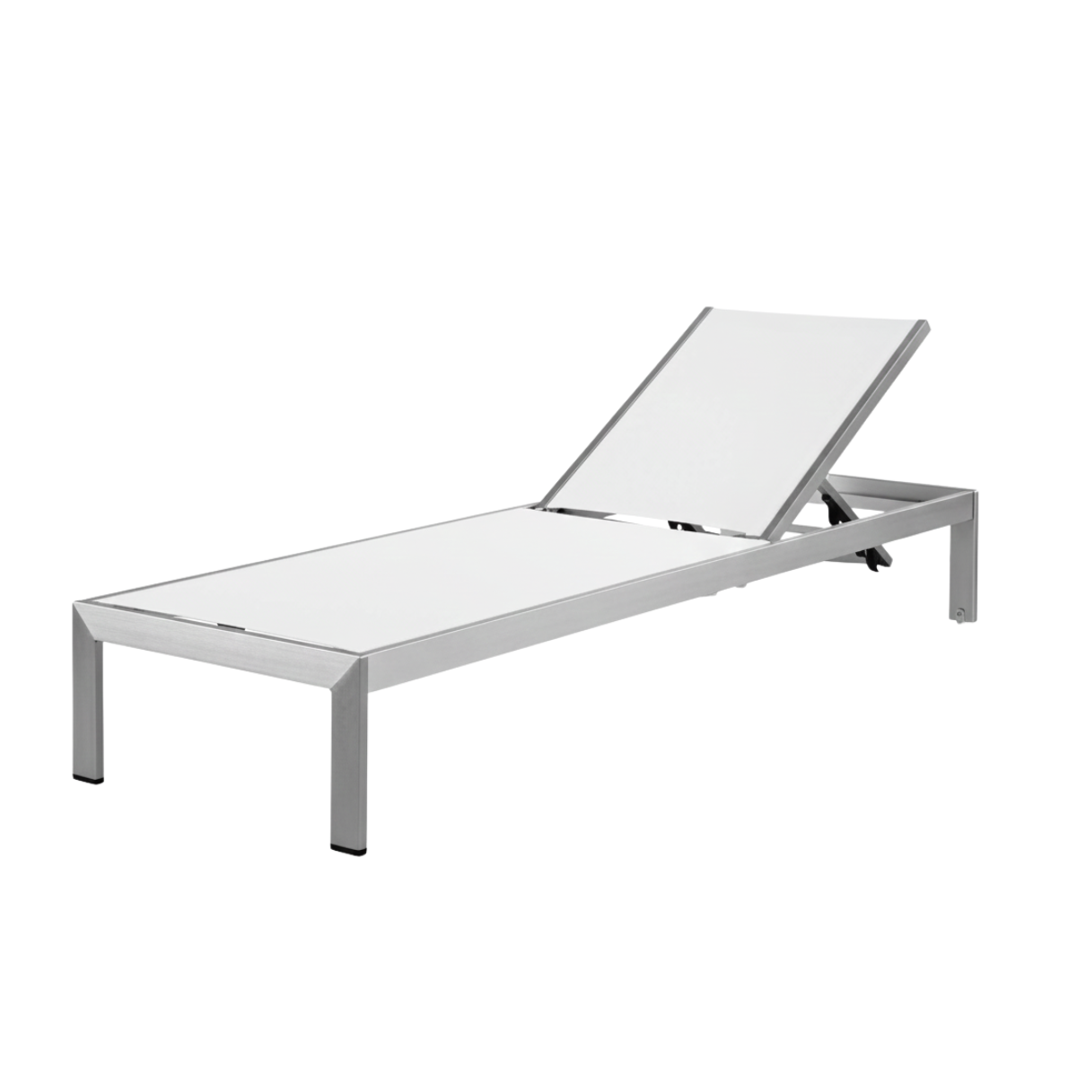 Outdoor Chair - Lounge Mesh White & Silver
