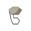 Taupe Marble Hexagon Side Table