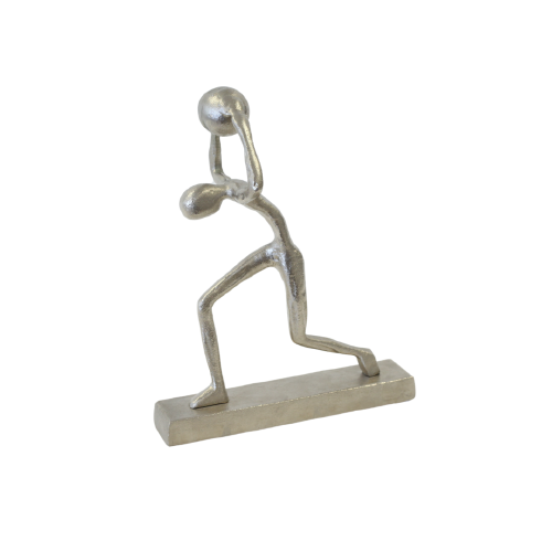 Sculpture - Chrome Man Holding Ball