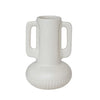 Vase - Round Ceramic w/ Handles Matte White
