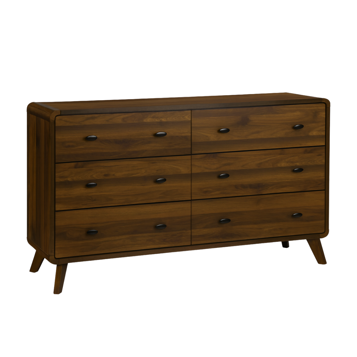 6 Drawer Dresser Walnut Finish