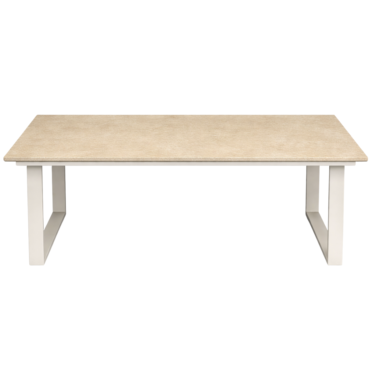 Rectangle Patio Coffee Table White w/Marble Top