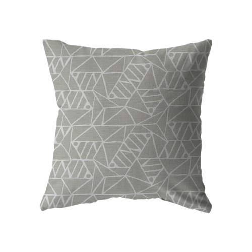 18x18 - Light Grey w/ White Geometric Pattern Outdoor