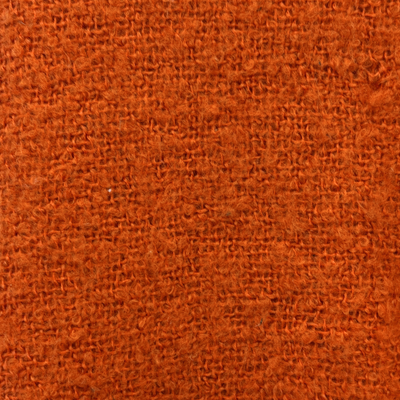 Orange Wool With Tassels Throw