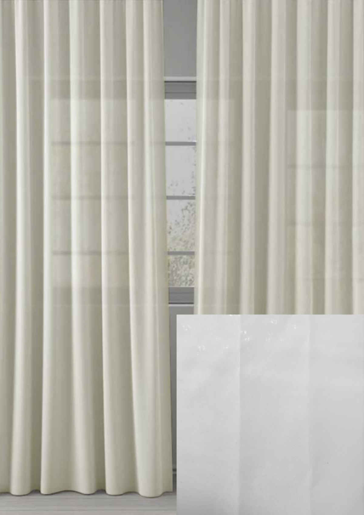 Drapery Panel - Sheer White W42''