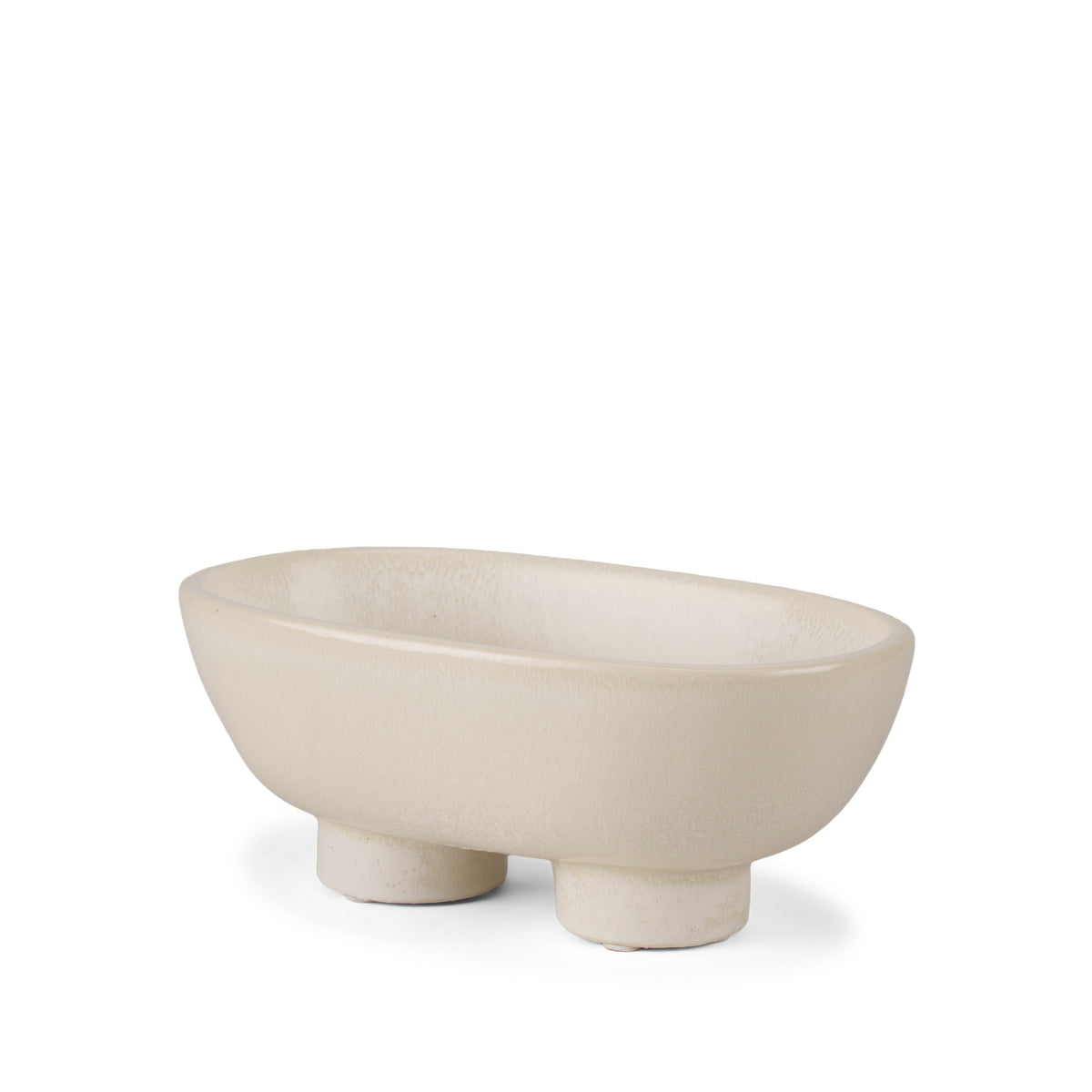 Bowl - Tyren Cream Oblong Ceramic Mercana
