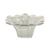 Clear Glass Flower Shaped Bowl w/ Plaid Pattern