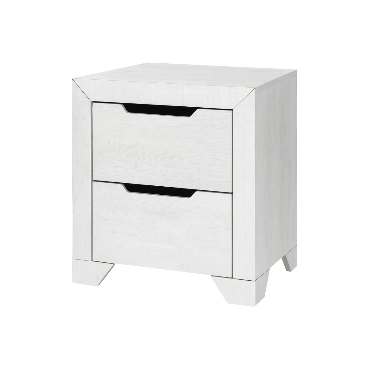2-Drawer Side Table White Finish