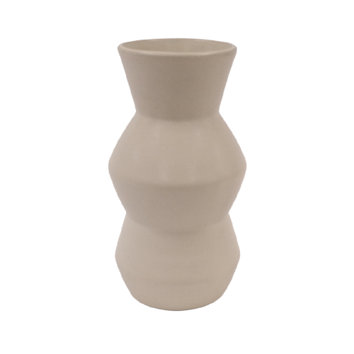 Cream Medium Modern Terracotta Vase