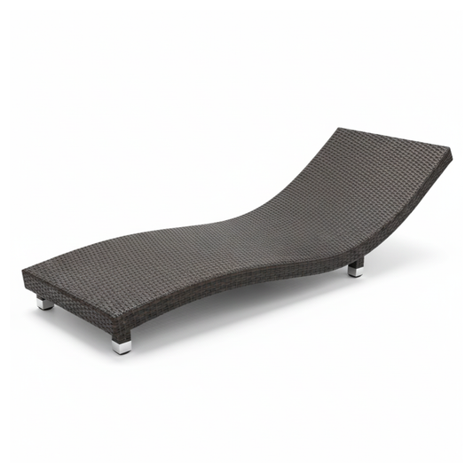 Outdoor Lounger - Black Wicker