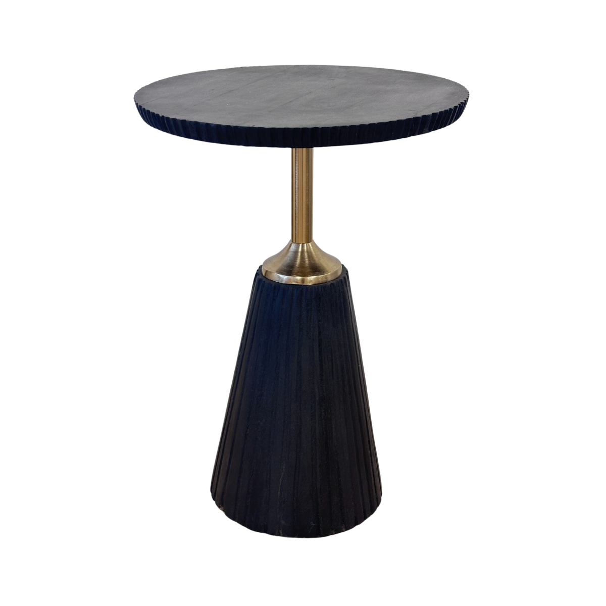 Round Black & Gold Side Table