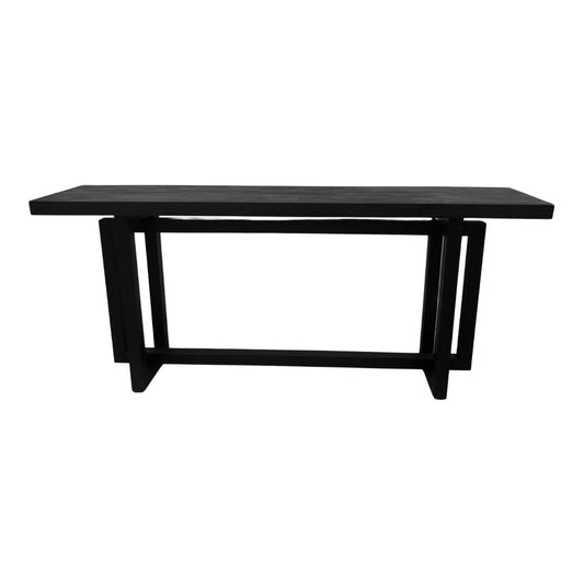 Black Console Table with Geometric Base