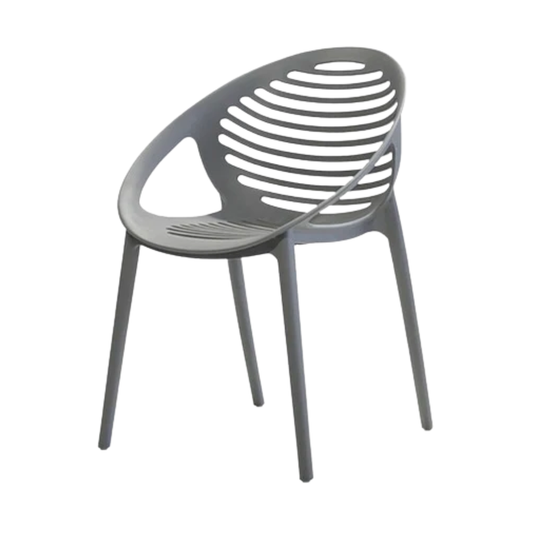 Outdoor Chair - Grey Plastic Curved Seat