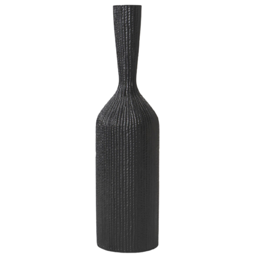Large Brown Carved Resin Floor Vase