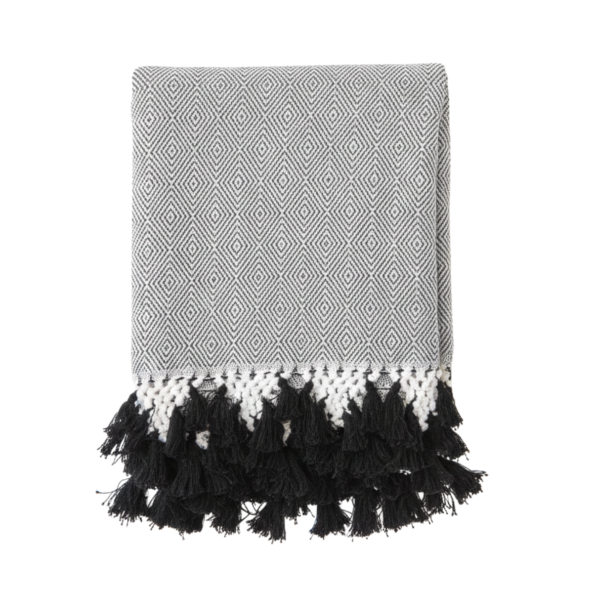 Queen Black & White Geometric Throw