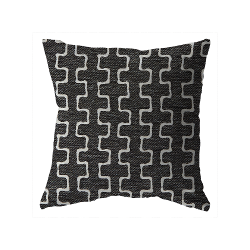 18x18 Charcoal Cream Brick Pillow