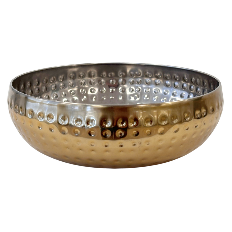 Hammered Brass Plated Metal Bowl