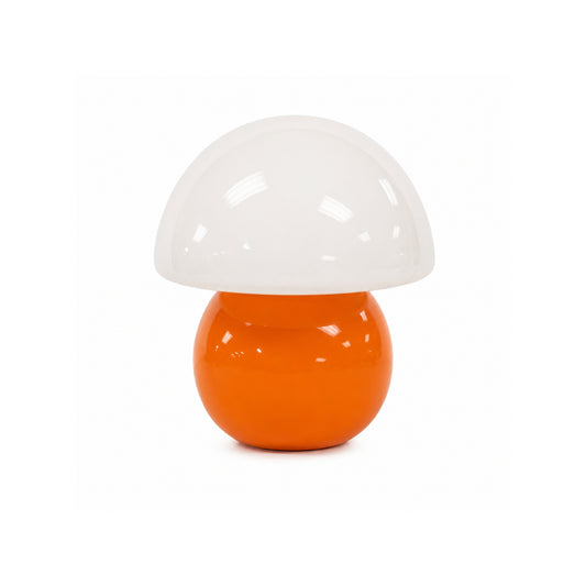 Mushroom White Orange Table Lamp