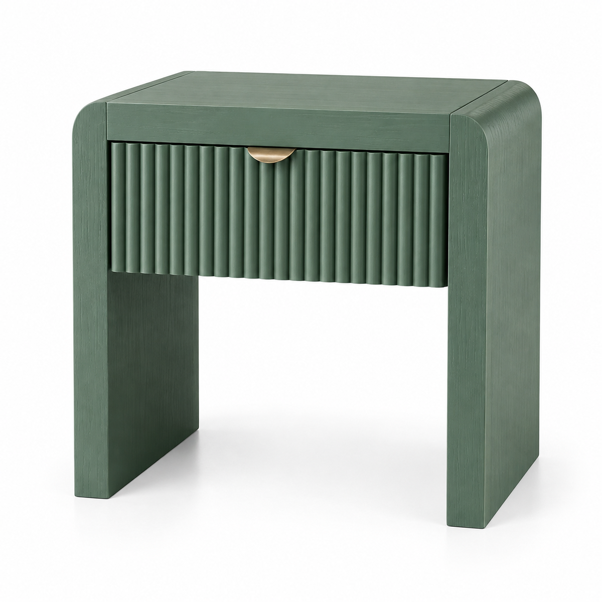 Side Table - Forest Green Fluted