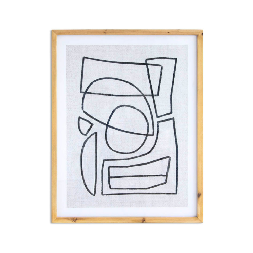 CLEARED/ Abstract B Black & Grey With Natural Frame