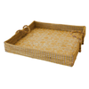 Tray - Woven Yellow Square Basket w/ Handles