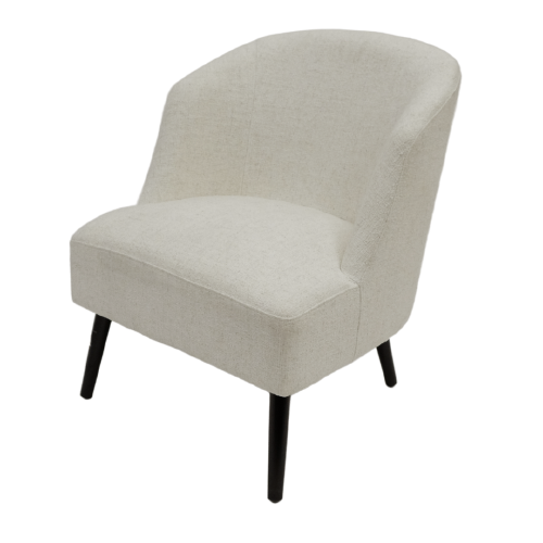 Beige Armless Accent Chair With Black Legs
