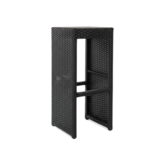 Outdoor Chair - Black Wicker Barstool