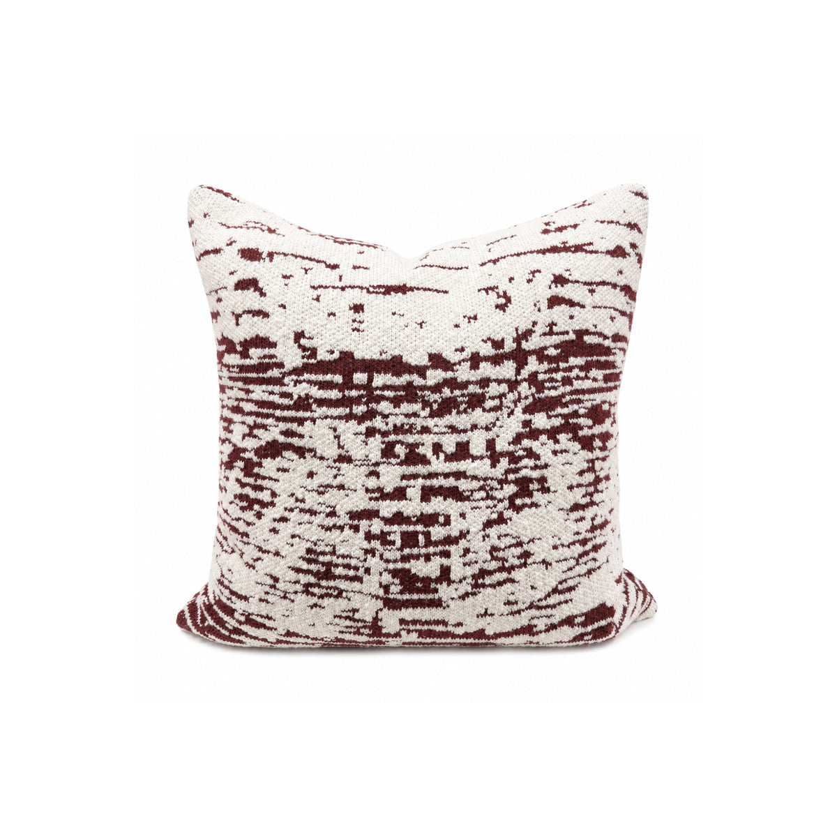 18x18 Abstract Beige Burgundy Pillow