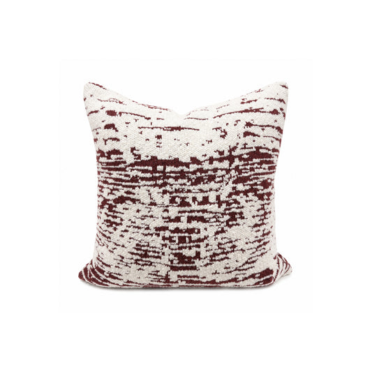 18x18 Abstract Beige Burgundy Pillow