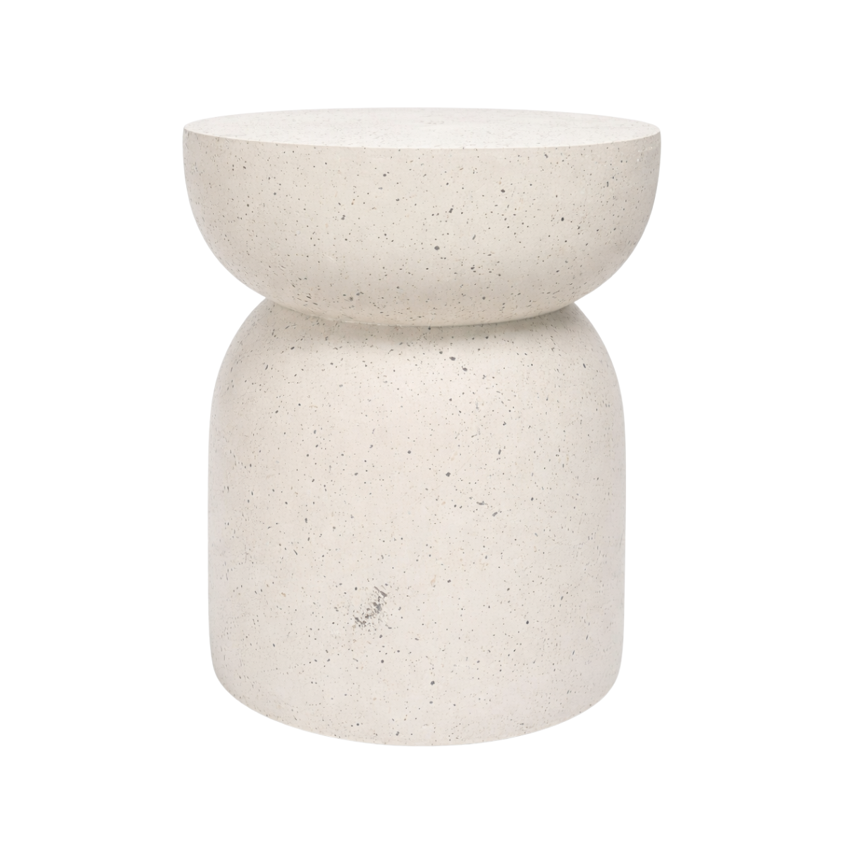 Round White Terrazzo Side Table