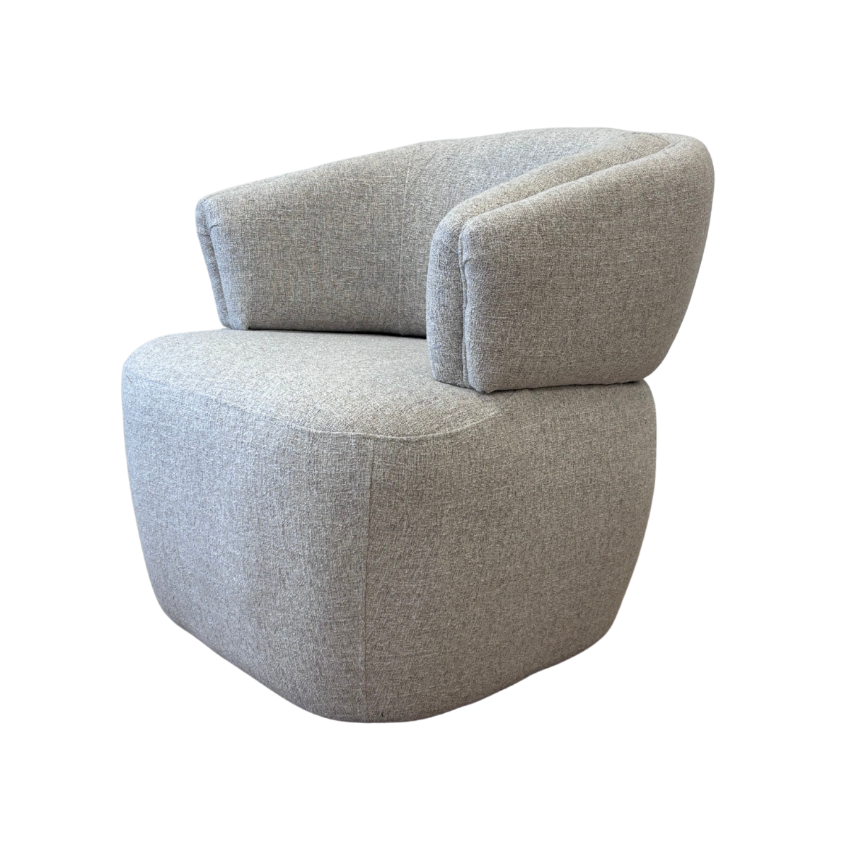 Light Grey Curved Accent Chair