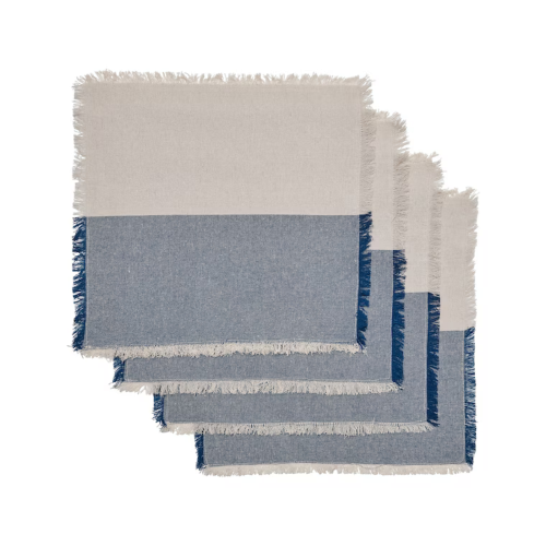 Napkin - 14x14 Gray & Dark Blue