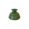 Small Green Embossed Stoneware Vase