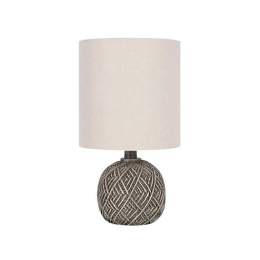 Black Round Textured Table Lamp