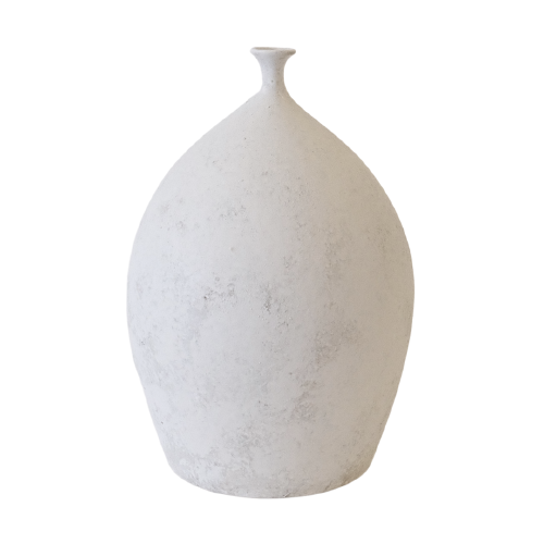 Large Cream Textured Bulb Balloon Vase