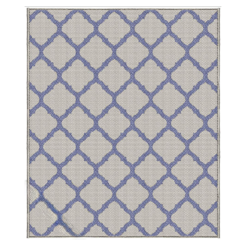 Kinsley Blue & Taupe Diamond Pattern Rug OUTDOOR
