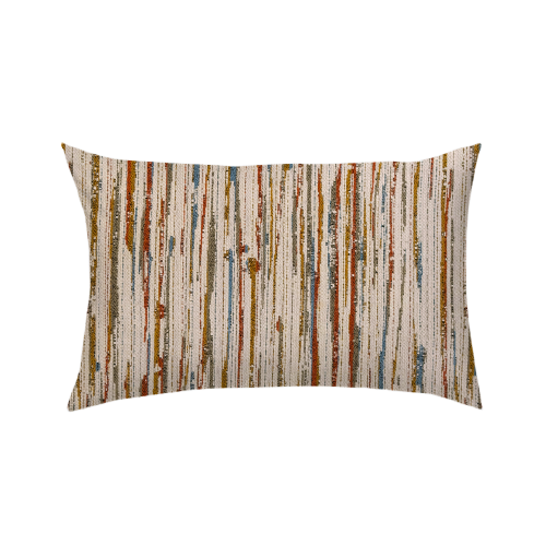 12x16 - Random Stripes Beige, Grey, Blue, Orange & Red