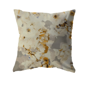 18x18 - Grey, Yellow & Cream Floral Velvet