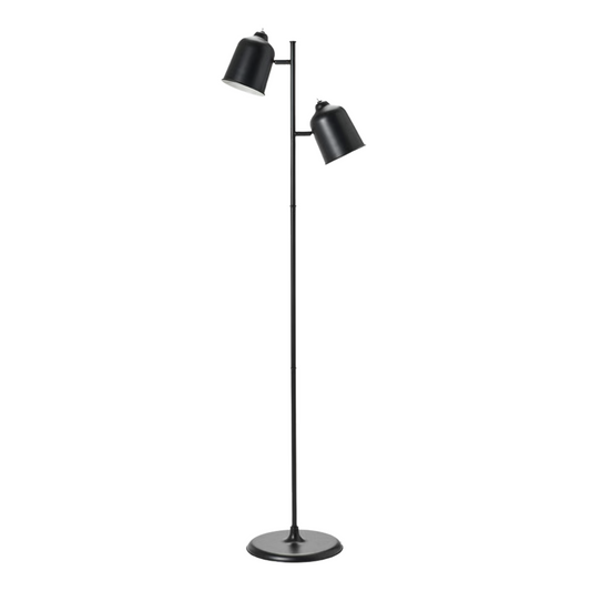 2 Light Matte Black Floor Lamp