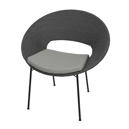 Outdoor Chair - Margie Wicker Round w/ Grey Cushion